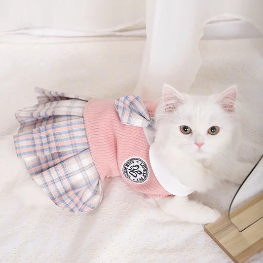 Cute & Warm Kitten Dress - Skin-Friendly Autumn/Winter Clothes for All Cats