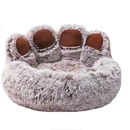 Bear Paw Shaped Pet Bed – Fluffy, Cozy Comfort for Dogs & Cats of All Sizes