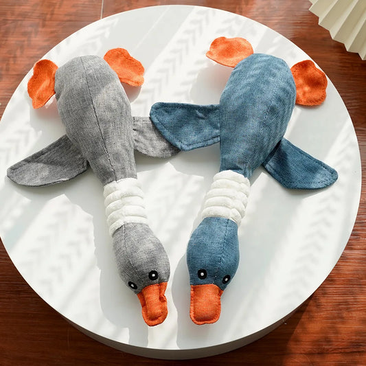 Durable Squeaky Goose Dog Toy: Bite-Resistant for Teeth Cleaning & Play (for Dogs & Cats)
