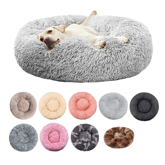 Warm Round Pet Bed: Plush Washable Sofa for Dogs & Cats (Small to Large)