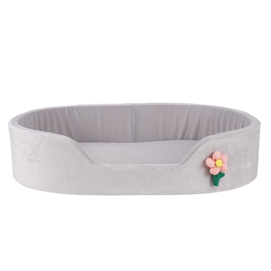 Breathable Cooling Dog & Cat Bed – Spring/Summer Flower Design with High-Elastic Cushion